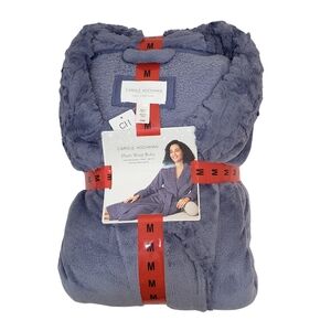 Carole Hochman Medium Bathrobe Robe Blue Plush Soft Midweight Wrap Cozy Gift